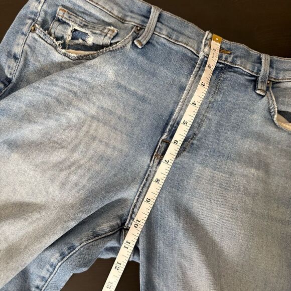 Frame L’Homme Slim Jeans Mens Sz 34 Blue Bay Distressed Straight Denim Stretch - Picture 12 of 13